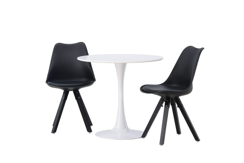 Hamden Spisegruppe 80 cm Rund med 2 Zeno Stoler - Svart - Møbler - Bord - Spisegruppe