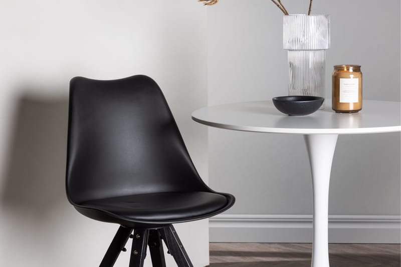 Hamden Spisegruppe 80 cm Rund med 2 Zeno Stoler - Svart - Møbler - Bord - Spisegruppe
