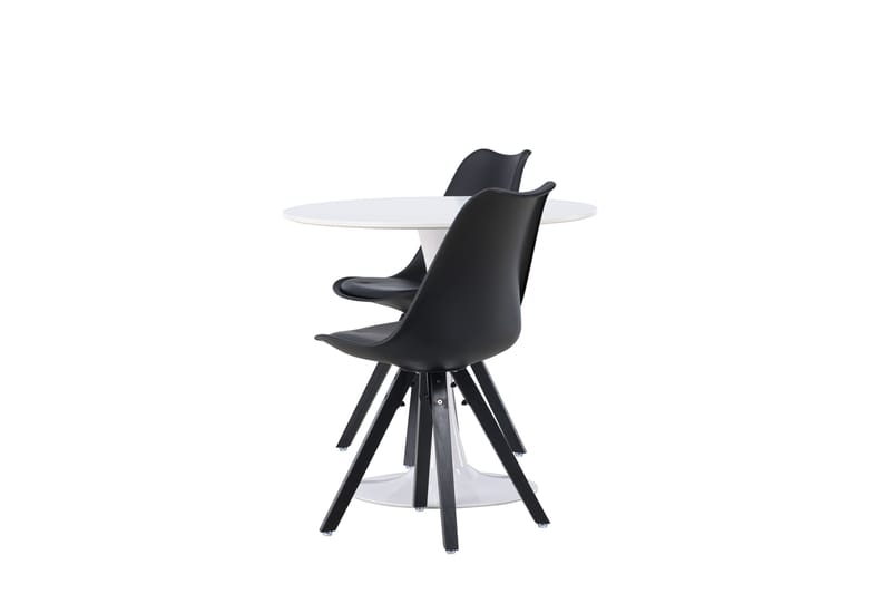 Hamden Spisegruppe 80 cm Rund med 2 Zeno Stoler - Svart - Møbler - Bord - Spisegruppe