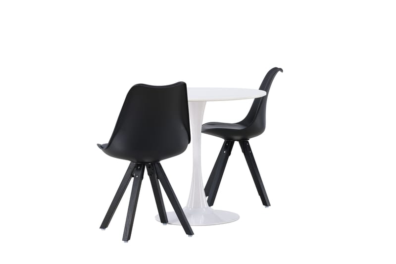 Hamden Spisegruppe 80 cm Rund med 2 Zeno Stoler - Svart - Møbler - Bord - Spisegruppe