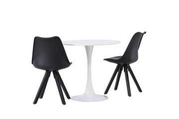 Hamden Spisegruppe 80 cm Rund med 2 Zeno Stoler - Svart - Møbler - Bord - Spisegruppe