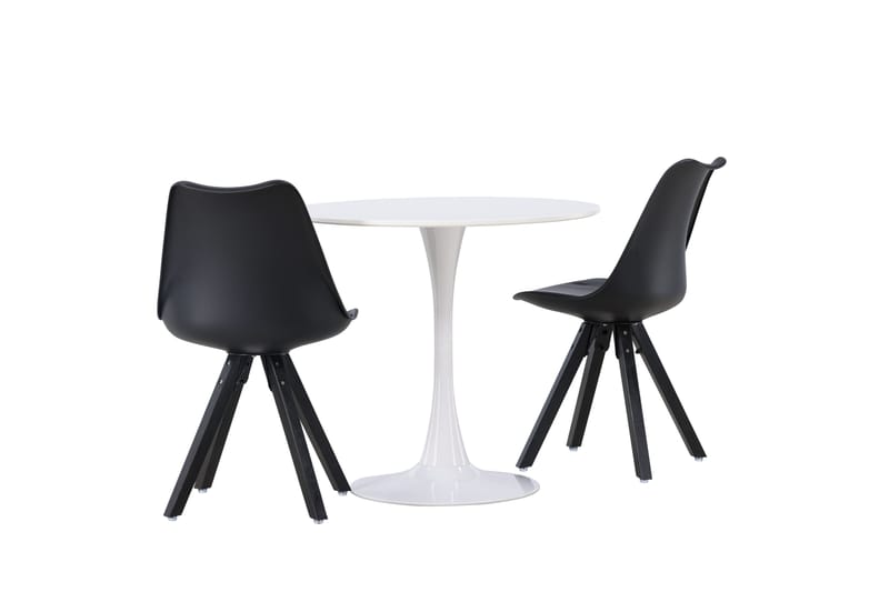 Hamden Spisegruppe 80 cm Rund med 2 Zeno Stoler - Svart - Møbler - Bord - Spisegruppe