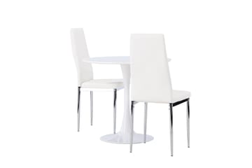 Hamden Spisegruppe 80 cm Rund med 2 Pastill Stoler - Sølv - Møbler - Bord - Spisegruppe