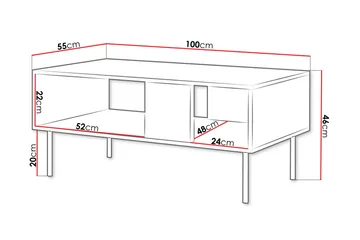 Hammarstrand Sofabord 100 cm - Valnøtt - Møbler - Bord - Sofabord & salongbord