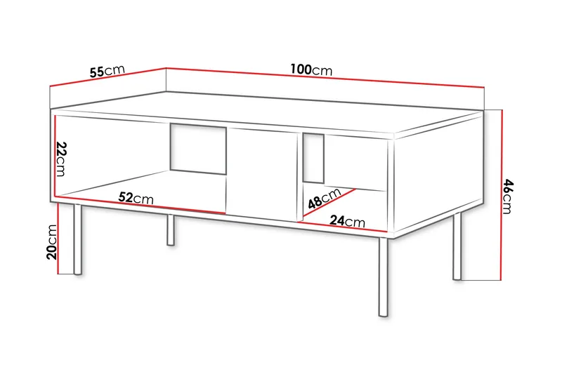 Hammarstrand Sofabord 100 cm - Valnøtt - Møbler - Bord - Sofabord & salongbord