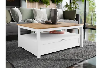 Hammerdal Sofabord 104 cm - Hvit/Eik - Møbler - Bord - Sofabord & salongbord