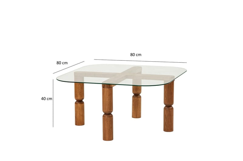 Harman Sofabord 80 cm - Valnøtt - Møbler - Bord - Sofabord & salongbord