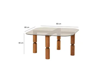 Harman Sofabord 80 cm - Valnøtt/Bronse - Møbler - Bord - Sofabord & salongbord