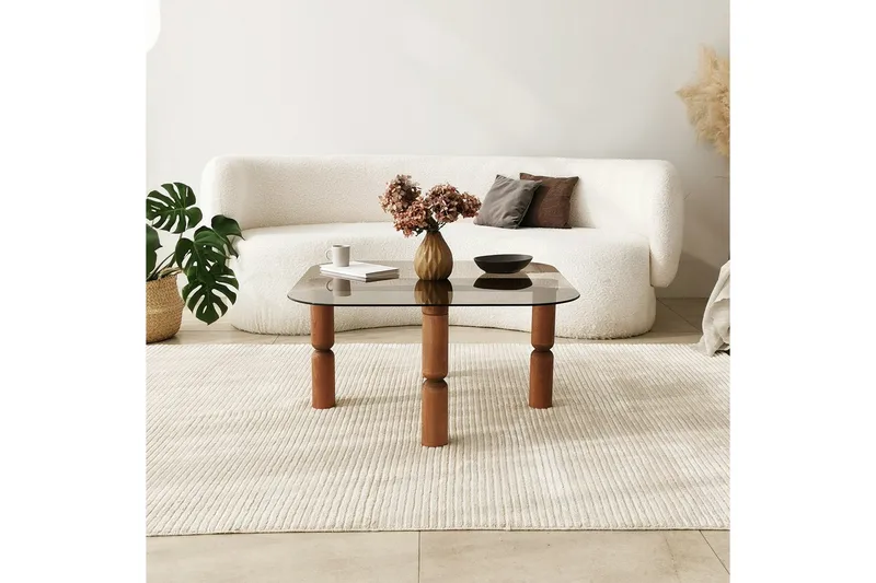 Harman Sofabord 80 cm - Valnøtt/Bronse - Møbler - Bord - Sofabord & salongbord