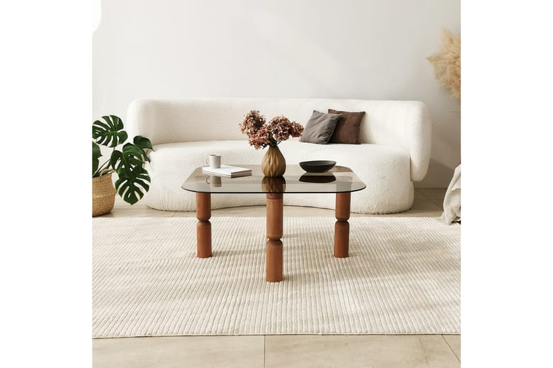 Harman Sofabord 80 cm - Valnøtt/Bronse - Møbler - Bord - Sofabord & salongbord