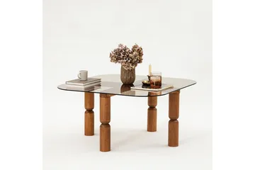 Harman Sofabord 80 cm - Valnøtt/Bronse - Møbler - Bord - Sofabord & salongbord