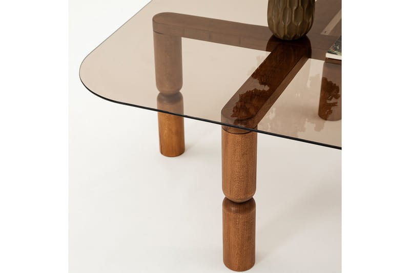 Harman Sofabord 80 cm - Valnøtt/Bronse - Møbler - Bord - Sofabord & salongbord