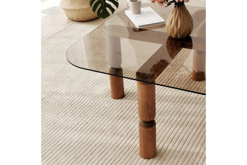 Harman Sofabord 80 cm - Valnøtt/Bronse - Møbler - Bord - Sofabord & salongbord