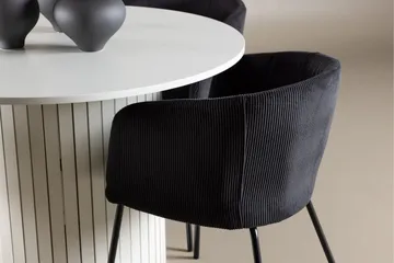 Härön Spisegruppe 110 cm rund med 4 Berit stoler - Hvit/Svart - Møbler - Bord - Spisegruppe