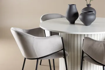 Härön Spisegruppe 110 cm rund med 4 Evelina stoler - Hvit/Grå - Møbler - Bord - Spisegruppe