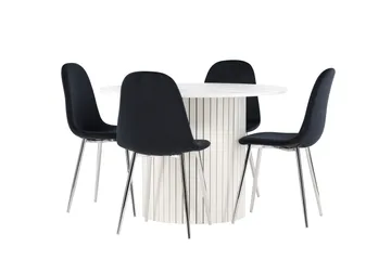 Härön Spisegruppe 110 cm Rund med 4 Polar stoler