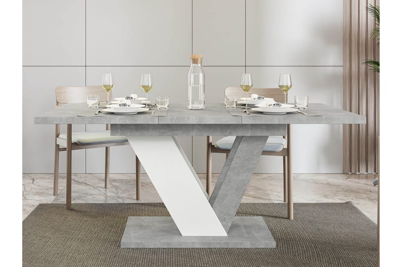 Harumi Matbord 120 cm Rektangulær - Grå/Hvit - Møbler - Bord - Spisebord & kjøkkenbord