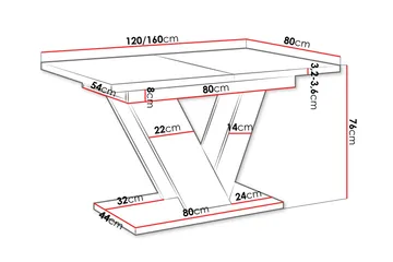 Harumi Matbord 120 cm Rektangulær - Grå/Hvit - Møbler - Bord - Spisebord & kjøkkenbord