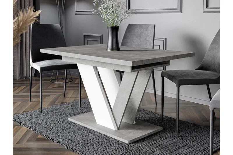 Harumi Matbord 120 cm Rektangulær - Grå/Hvit - Møbler - Bord - Spisebord & kjøkkenbord