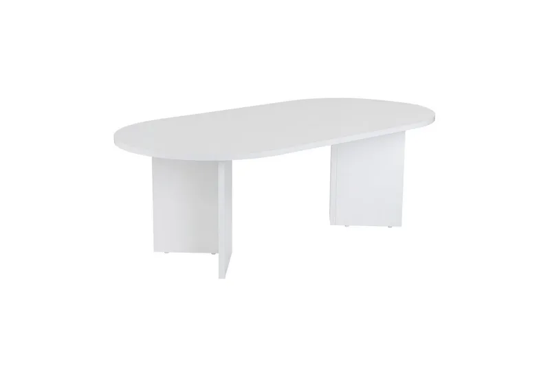 Hasina Ovalt Sofabord 119x60 cm med Malt Treutseende, Hvit