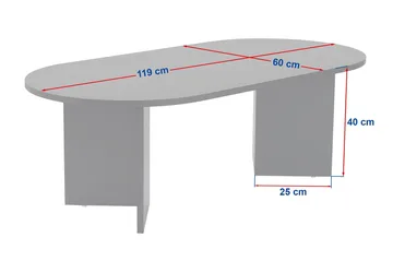 Hasina Ovalt Sofabord 119x60 cm med Travertin- og Valnøttutseende - Beige - Møbler - Bord - Sofabord & salongbord