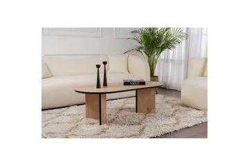 Hasina Ovalt Sofabord 119x60 cm med Tre- og Eikutseende - Flerfarget - Møbler - Bord - Sofabord & salongbord