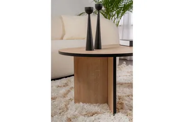 Hasina Ovalt Sofabord 119x60 cm med Tre- og Eikutseende - Flerfarget - Møbler - Bord - Sofabord & salongbord