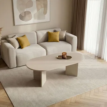 Hasina sofabord 119 cm ovalt - Mink - Møbler - Bord - Sofabord & salongbord