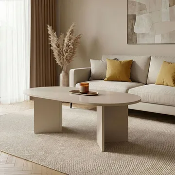 Hasina sofabord 119 cm ovalt - Mink - Møbler - Bord - Sofabord & salongbord