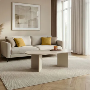 Hasina sofabord 119 cm ovalt - Mink - Møbler - Bord - Sofabord & salongbord