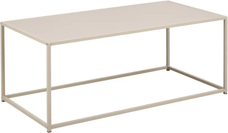 Hasslevik Rektangulært Sofabord i Metall med Åpen Ramme, Sandbeige