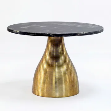 Havren rundt sofabord i metall med marmorplate - gull svart - Møbler - Bord - Spisebord & kjøkkenbord