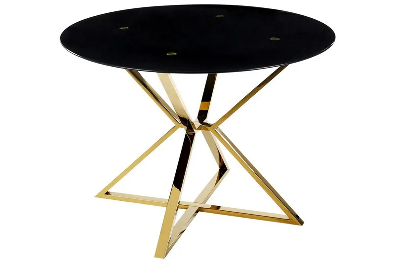 Hayder Spisebord 105 cm Rund, Svart Gull