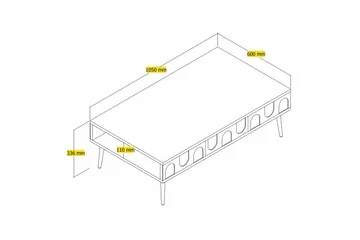 Hazim Sofabord 105 cm - Gull - Møbler - Bord - Sofabord & salongbord