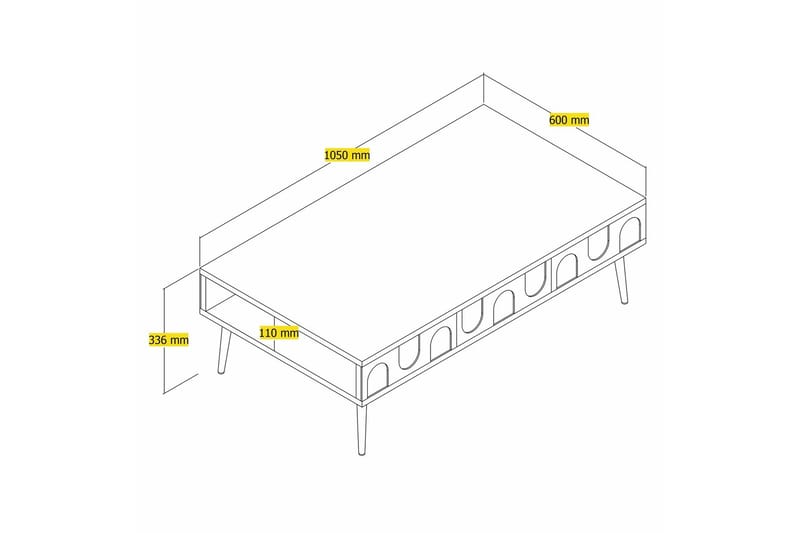 Hazim Sofabord 105 cm - Gull - Møbler - Bord - Sofabord & salongbord
