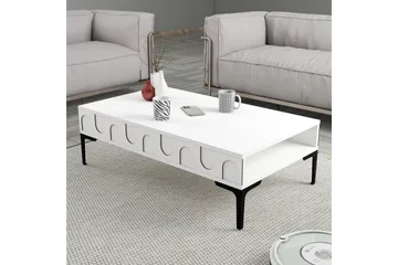 Hazim Sofabord 105 cm - Hvit/Svart - Møbler - Bord - Sofabord & salongbord