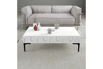 Hazim Sofabord 105 cm - Hvit/Svart - Møbler - Bord - Sofabord & salongbord