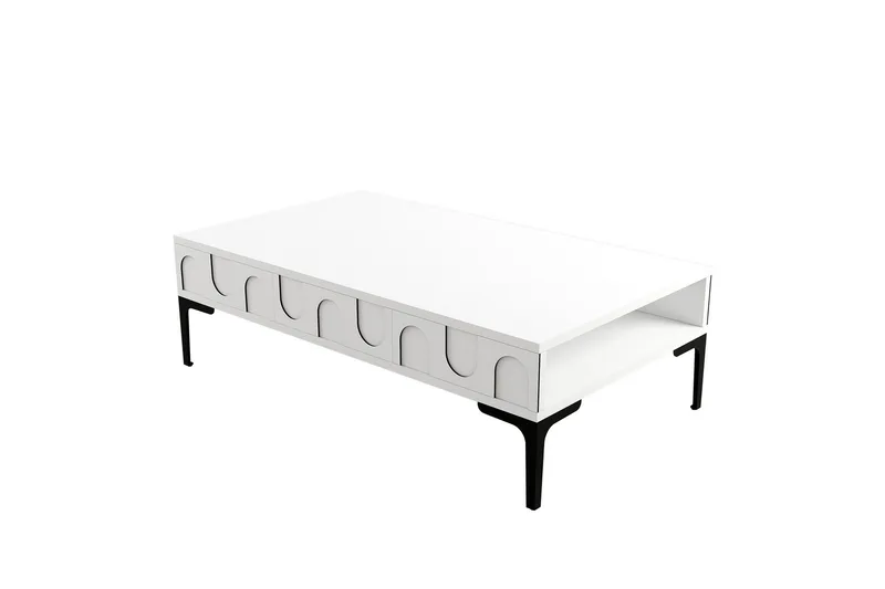 Hazim Sofabord 105 cm, Hvit/Svart