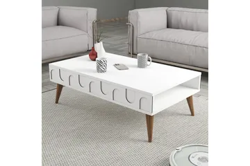 Hazim Sofabord 105 cm - Hvit/Valnøtt - Møbler - Bord - Sofabord & salongbord