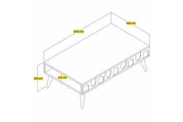 Hazim Sofabord 105 cm - Hvit/Valnøtt - Møbler - Bord - Sofabord & salongbord