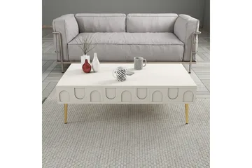 Hazim Sofabord 105 cm - Krem/Gull - Møbler - Bord - Sofabord & salongbord