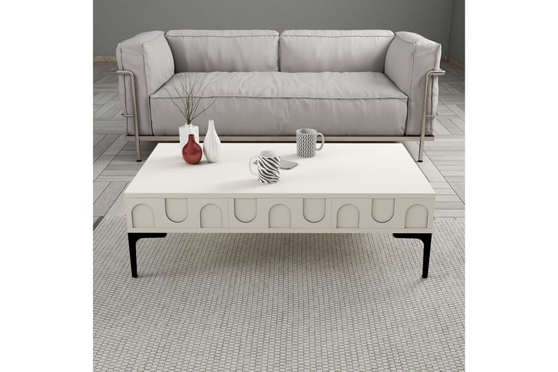 Hazim Sofabord 105 cm - Krem/Svart - Møbler - Bord - Sofabord & salongbord