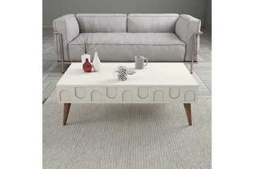 Hazim Sofabord 105 cm - Krem/Valnøtt - Møbler - Bord - Sofabord & salongbord