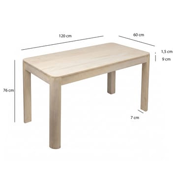 Heleri spisebord 120 cm - Lys hvitvasket finish - Møbler - Bord - Spisebord & kjøkkenbord