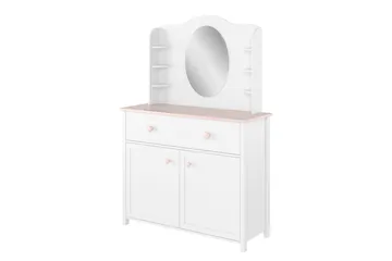 Hilts Sminkebord 110x42 cm - Hvit/Rosa - Møbler - Bord - Sminkebord & toalettbord