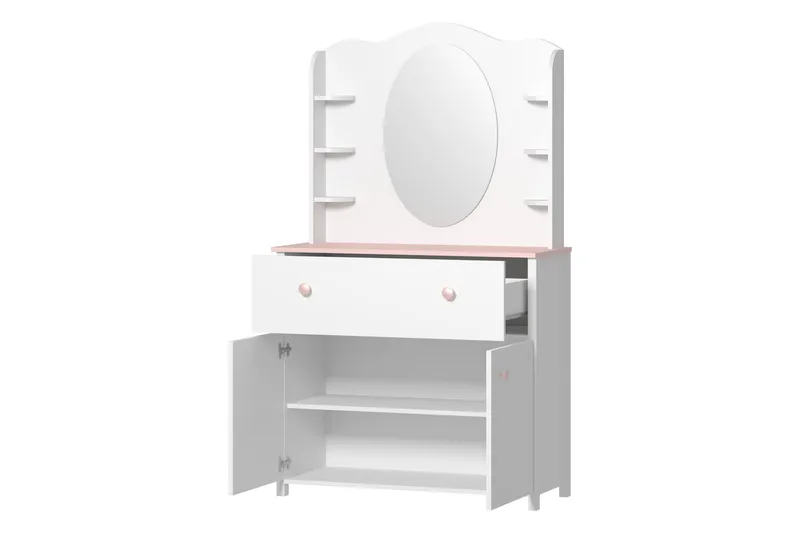 Hilts Sminkebord 110x42 cm - Hvit/Rosa - Møbler - Bord - Sminkebord & toalettbord