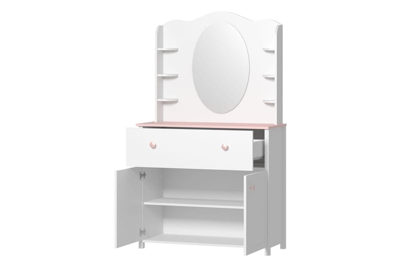 Hilts Sminkebord 110x42 cm - Hvit/Rosa - Møbler - Bord - Sminkebord & toalettbord