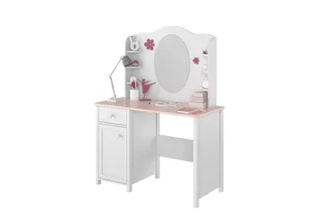 Hilts Sminkebord 110x52 cm - Hvit/Rosa - Møbler - Bord - Sminkebord & toalettbord