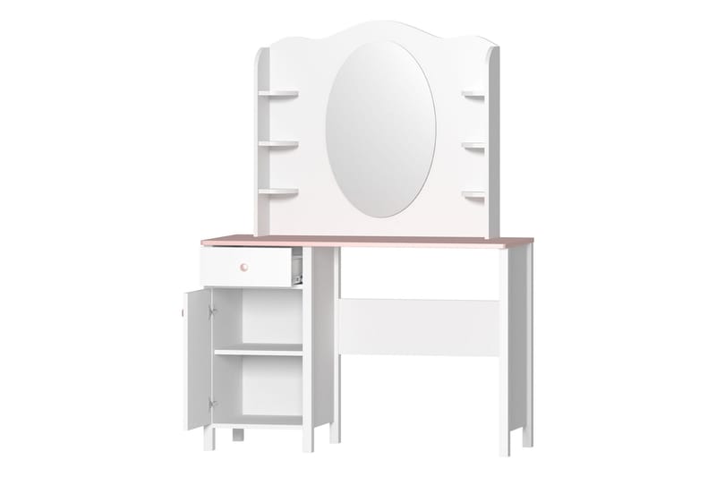 Hilts Sminkebord 110x52 cm - Hvit/Rosa - Møbler - Bord - Sminkebord & toalettbord