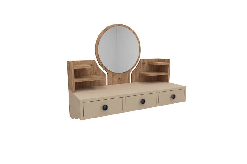 Hines Sminkebord 90 cm, Brun/Beige